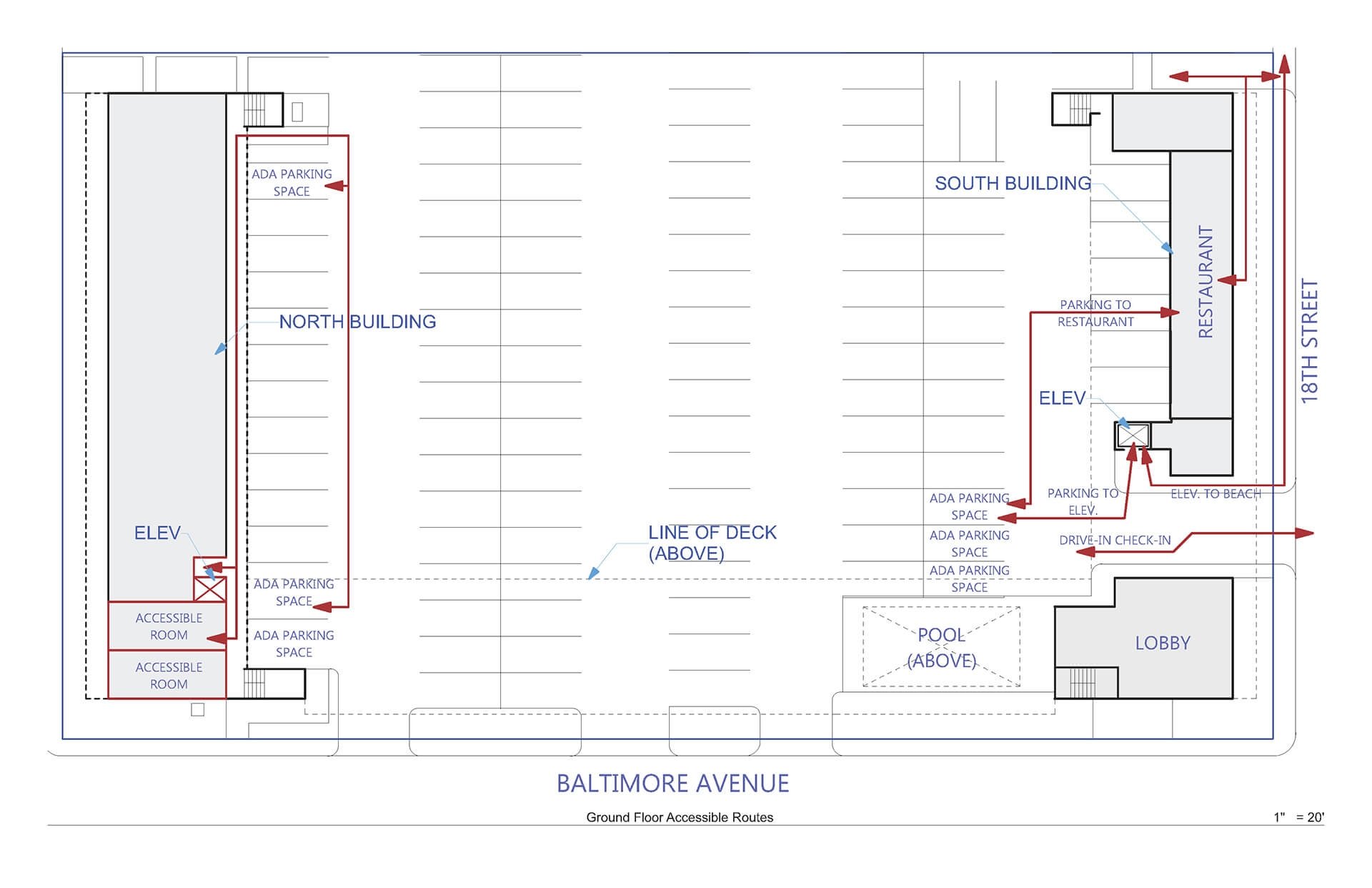 Image of the ground floor accessible routes